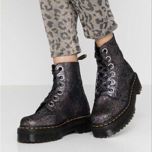 Rare Dr Martens Molly iridescent crackle platforms boots